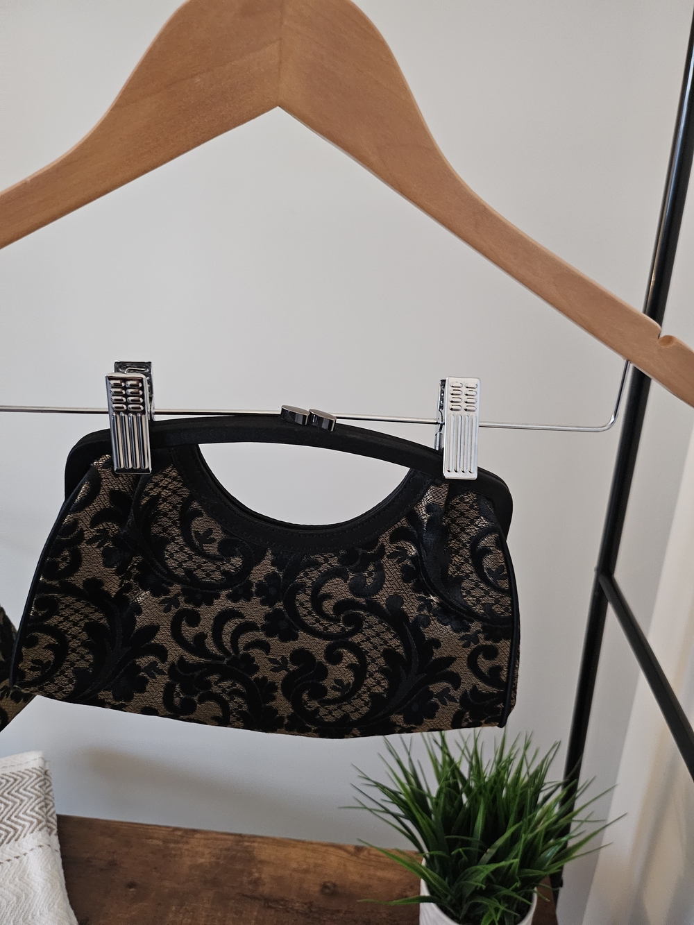 LOFT Black and Tan Brocade Jacket